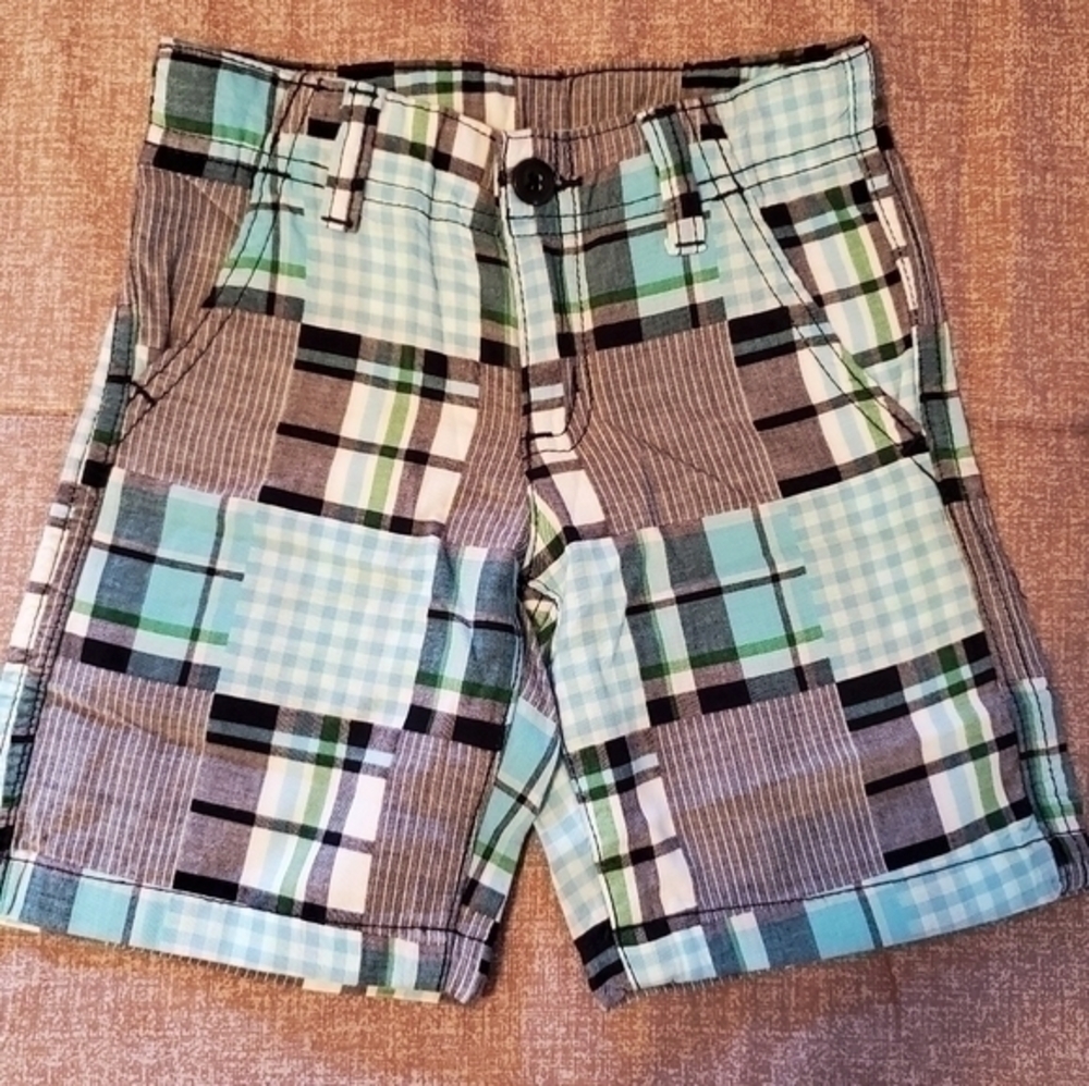 NWT Crazy 8 Plaid Patchwork Shorts